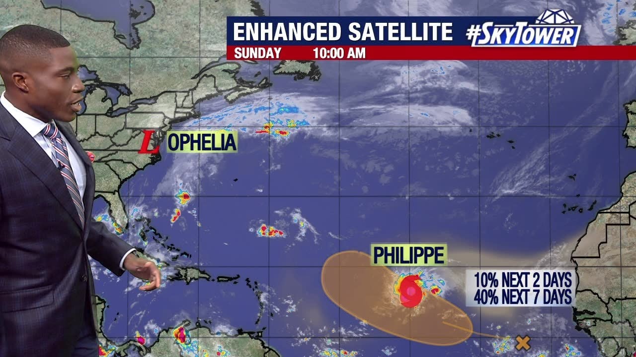 Tropical Storm Philippe forms in the Atlantic - YouTube