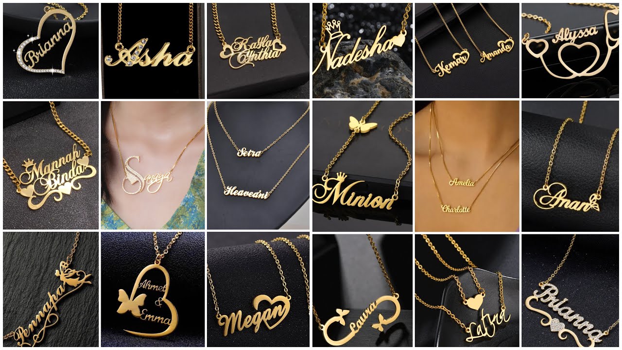 Latest Gold Name Pendant Designs 2023 | Trendy Name Locket with Chain ...