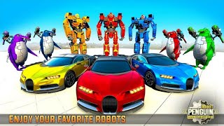 Penguin Robot Car Transformation Game: Blue Penguin Robot - Android Gameplay screenshot 1