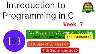 NPTEL: Introduction to programming in C week 7 all programming assignment with link of codes