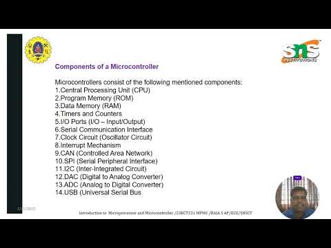 Introduction to Microcontroller | Microprocessor and Microcontroller | SNS Institutions