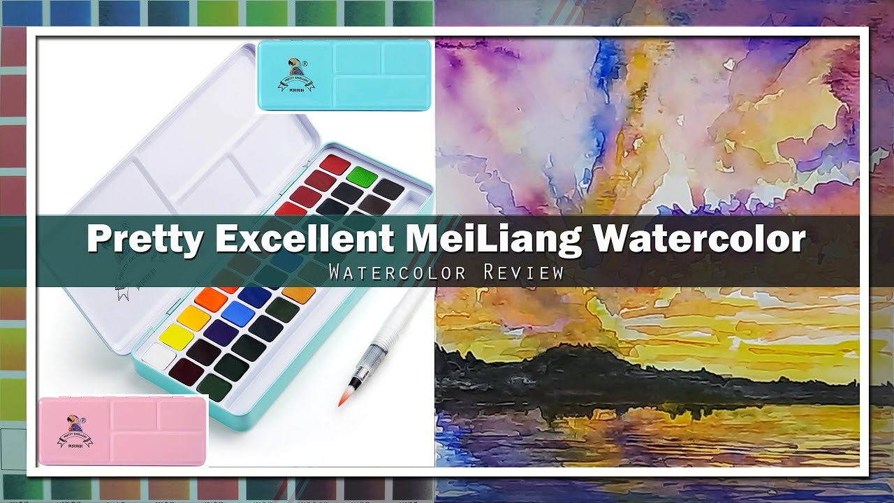[Watercolor REVIEW and DEMO #5] PRETTY EXCELLENT MEILIANG WATERCOLOURS