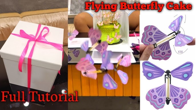 Magic Wind Up Flying Butterfly Surprise Box Great Playing Surprise Gift for Surprise Gift or Party Playing 30pcs, Size: One Size