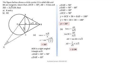 CIRCLES: CHORDS AND TANGENTS|TANGENTS|WORKED EXAMPLES