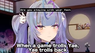 When a game trolls Yae, Yae trolls back