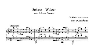 Johann Strauss - arr. Ernst von Dohnányi - Schatz-Walzer (Zigeunerbaron) for piano (score video)