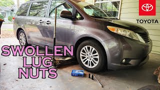 Toyota Sienna - Swollen Lug Nuts, How to Remove and Replace Expanded Wheel Nuts Camry,Prius,Corolla