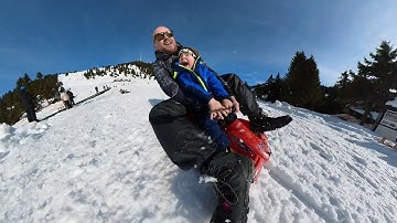 Insta360 ONE X2 Sledding in Krvavec, Slovenia (Snow) Front View