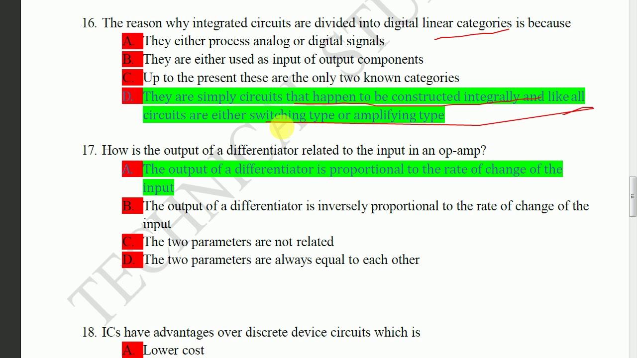 Micro-electronic MCQ -2 BY TECHNICAL STUDY NO.1 - YouTube