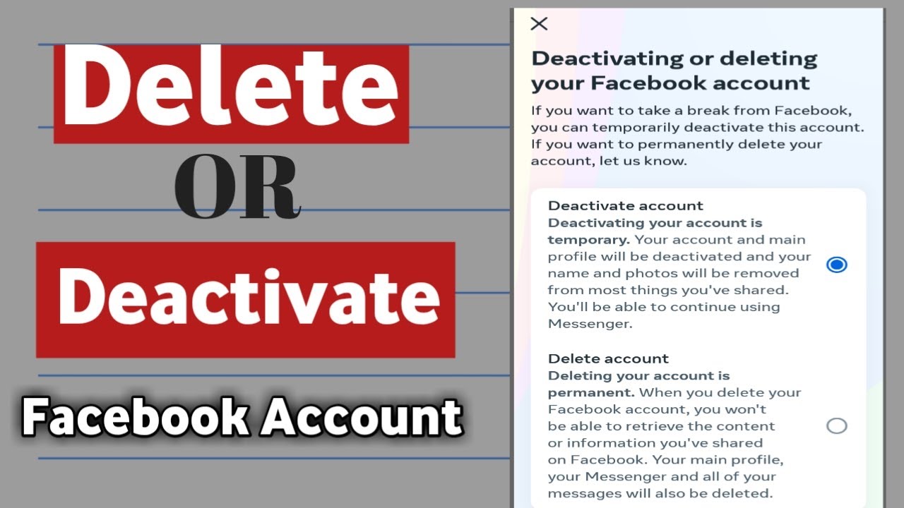 How to Delete Facebook Account Permanently or deactivate | Delete ...