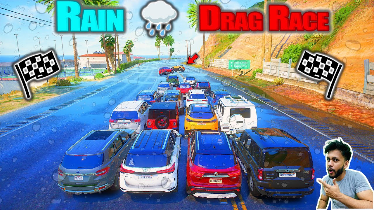 Powerful Indian SUVs Extreme Rain Drag Race GTA 5