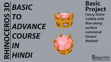 Rhino Project in Hindi - How to create handmade stone or diamond collate  (only Rhino Commands Used)
