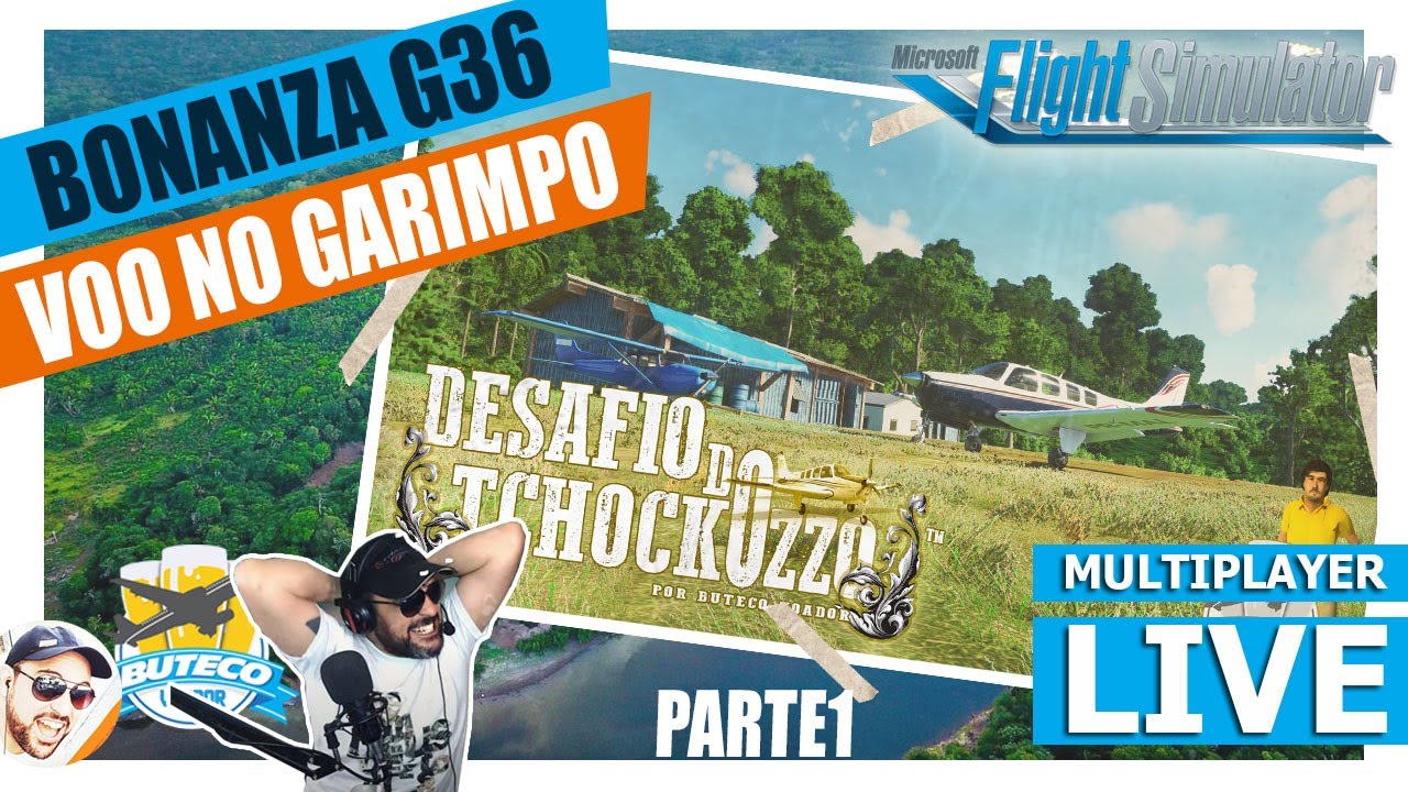 🔴LIVE FS2020 – GARIMPO – DESAFIO DO TCHOCKOZZO (PARTE1) com BONANZA G36