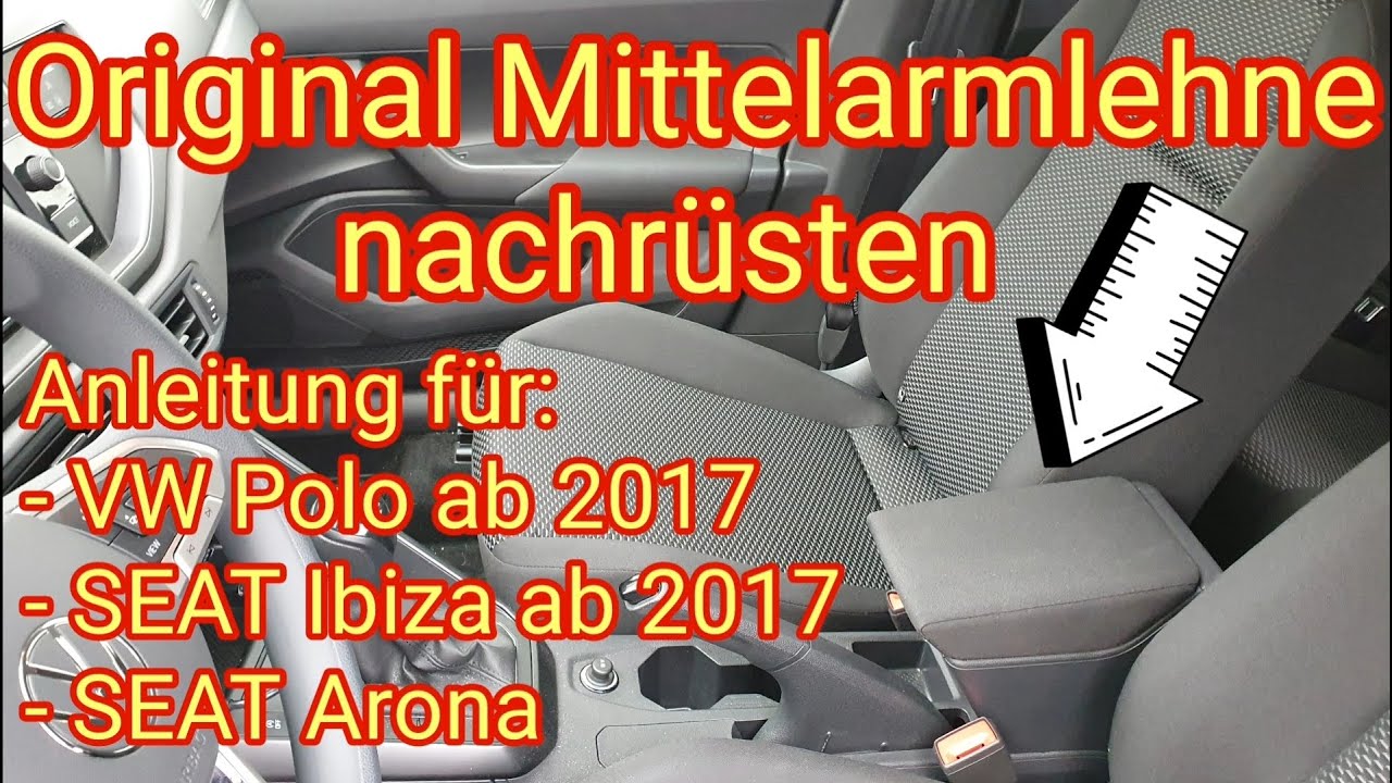 GAFAT 2018-2023 2024 V-W Polo/Seat Ibiza 6/Seat Arona/Taigo  Armlehnenbezüge, Polo MK6 Mittelarmlehne Abdeckung, Kissen Mittelkonsole  Armlehne Polster Schutz, PU Mikrofaser Leder : : Auto & Motorrad