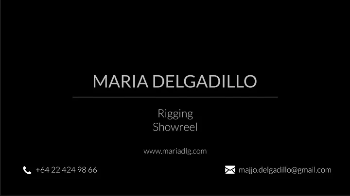 2018 Rigging Showreel - Maria Delgadillo