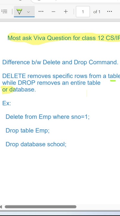 Delete vs Drop Command in SQL | DBMS Shorts - YouTube