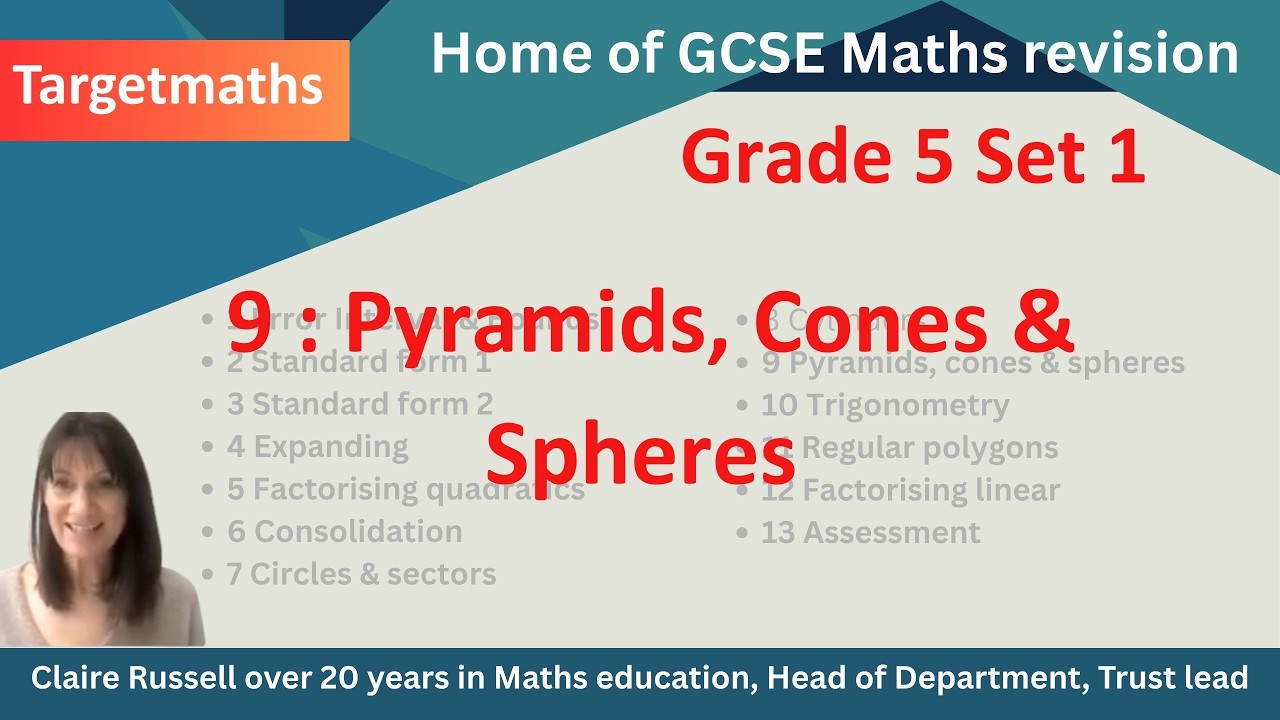 Lesson 9 – Pyramids, Cones & Spheres (First Steps) | GCSE Maths | Resit Maths