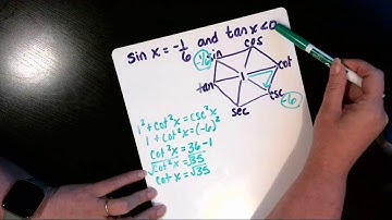 sin(x) = -1/6 and tan x is negative; Find the five remaining trig functions using identities!