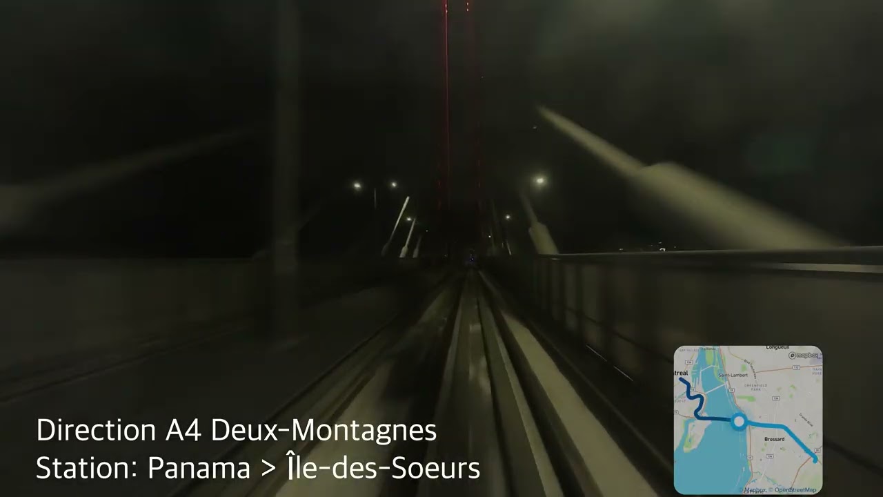 4K | 2026 FEB | Night ride on Montréal REM from Brossard to Central Station