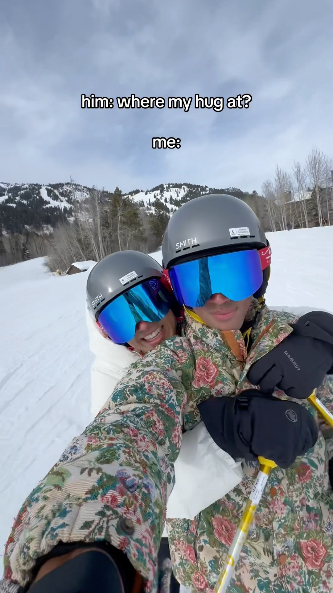 where my hug at? ​⁠@markaoki #sheadurazzo #skitrip #couple