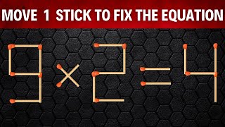 Move 1 Stick To Make Equation Correct, Matchstick Puzzle.