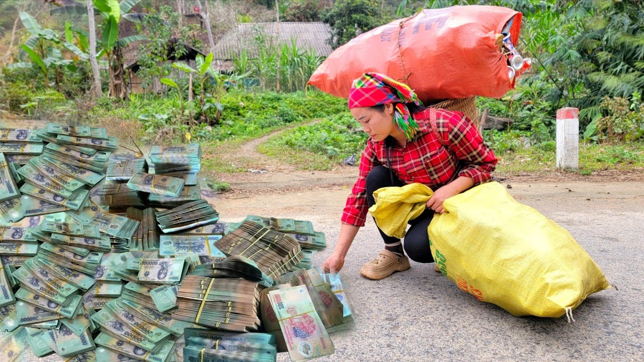 girl who found a lot of money while picking up scrap