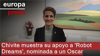 Chivite muestra su apoyo a la película de animación navarra 'Robot Dreams', que opta a un Oscar