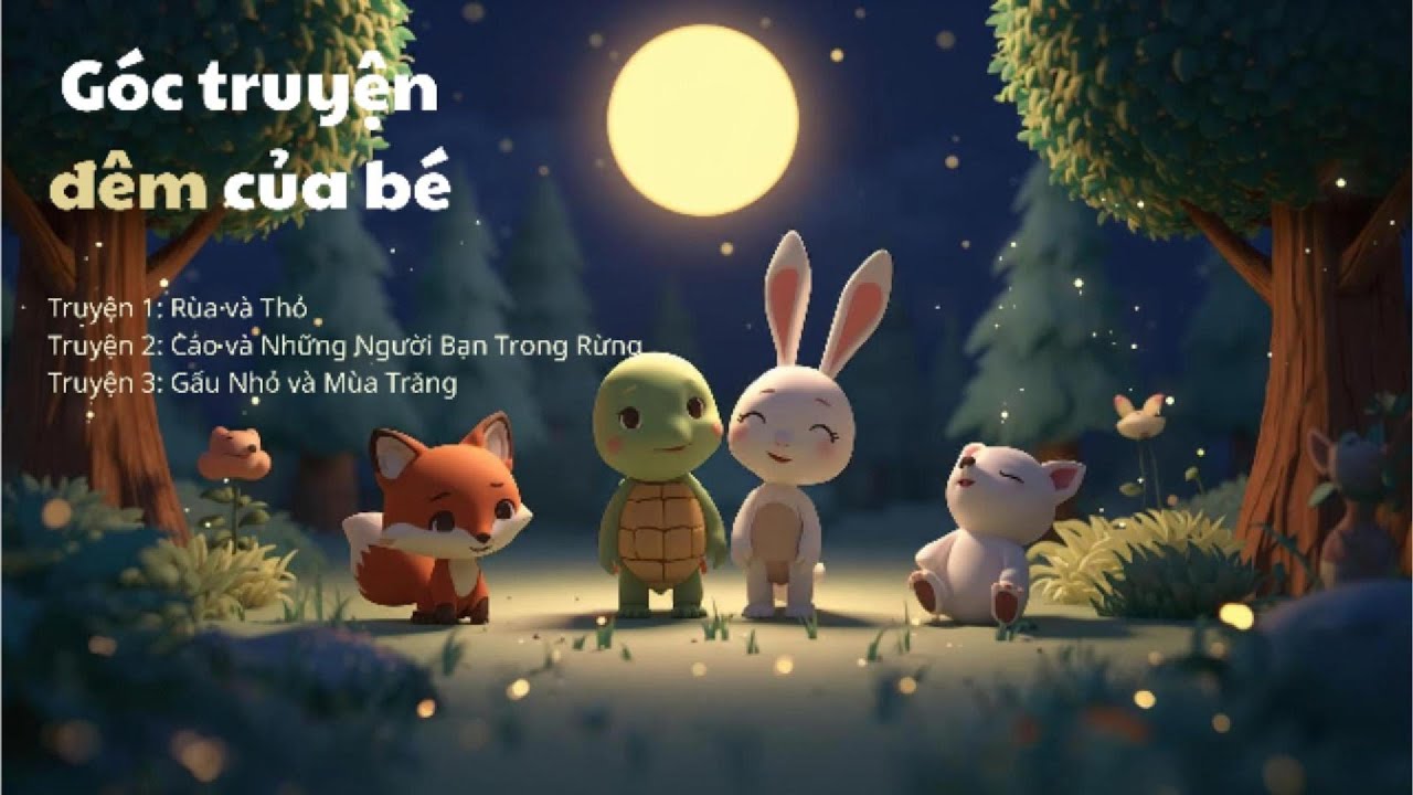 🌙 SLEEP 2 | 3 Truyện Ngủ Cho Bé – Rùa Và Thỏ, Cáo Và Gấu, Bạn Bè Trong Rừng | Radio Kids Sleep