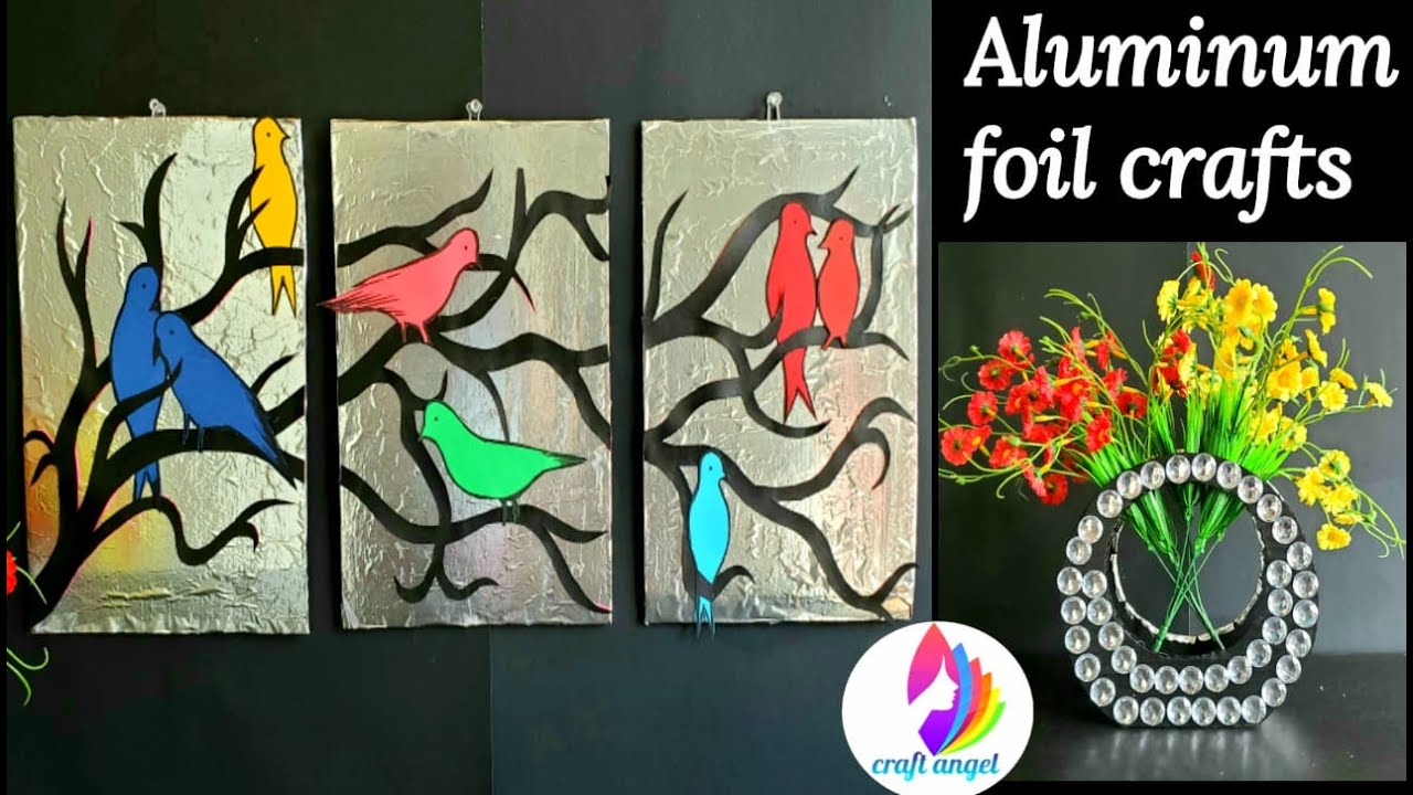 Aluminum foil wall decor | silver foil paper craft | aluminum foil