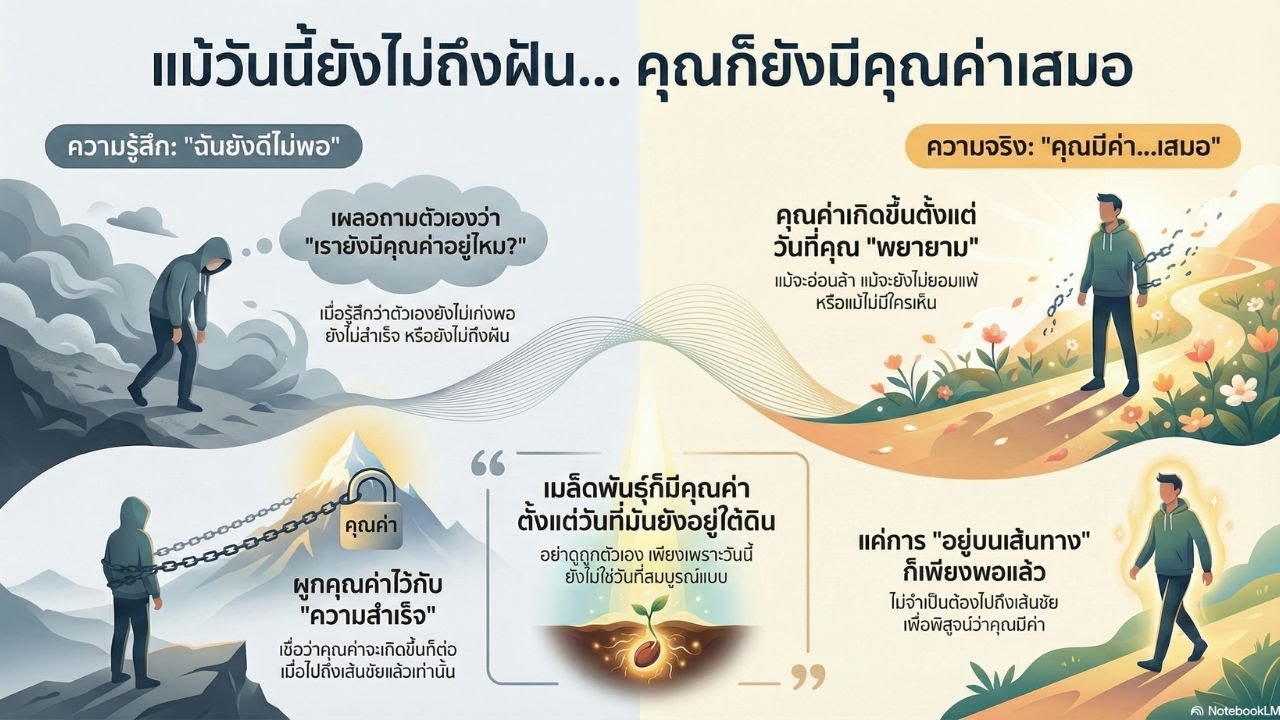 แม้วันนี้ยังไม่ถึงฝัน…คุณก็ยังมีคุณค่าเสมอ  | แสงภายใน