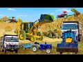 JCB 3dx Loading Mitti Mud in Trolley 4wd Mahindra Arjun NOVO 605 John Deere EicherNew Tractors #jcb