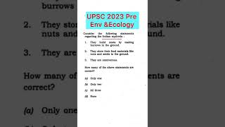 UPSC 2023 Prelims Environment and Ecology Question #exam #gk #upsc #ssc #shorts