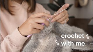 🥀 crochet with me for an hour / rain, soft music and thunderstorm screenshot 4