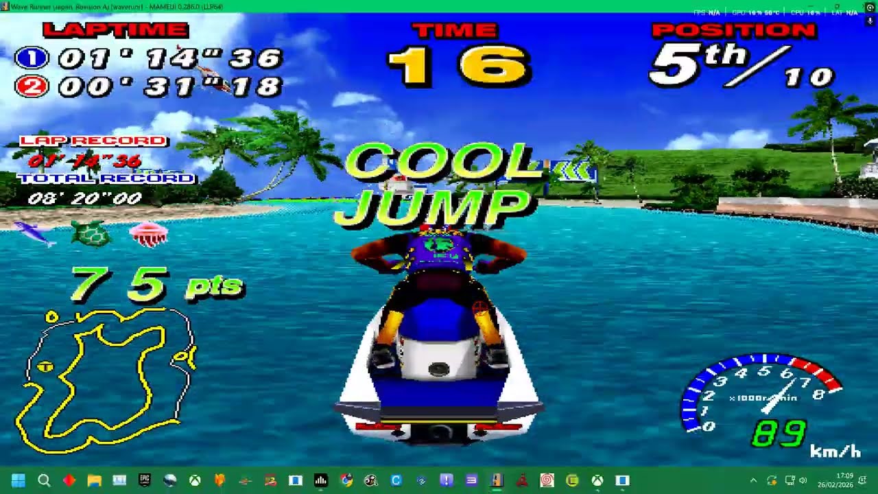 MAME 286 = SEGA WAVE RUNNER - ALL TRACKS  - 1-3  4K UK ARCADES 2026