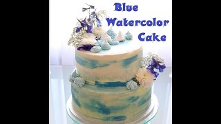 Blue Watercolor Cake / Blaue Aquarell Torte