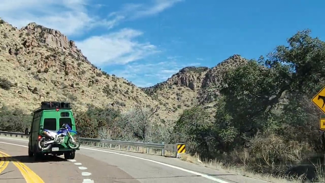 Mt Lemmon to Palisades visitor center elevation 8,000 ft‼️ Scenery, cliffs, bicyclists and ❄️