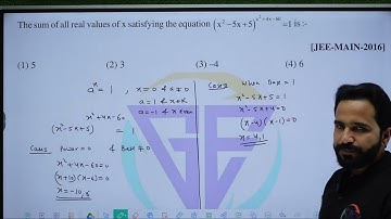 The sum of all real values of x satisfying the equation(x^2 - 5x +5)^(x^2 + 4x -60) = 1  is:
