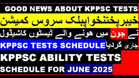 Kppsc Latest Tests Schedule For the Month Of Jun 2025:KPPSC Announced Tests Schedule For JUN  2025