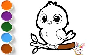 Cute Baby Bird Drawing | Easy Step by Step Sketch for Kids Coloring & Beginners Tutorial #kidsart screenshot 5