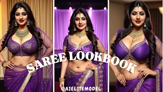 [4K] Smart And Stylish: Ai Model In Traditional Saree Avatars  | Ai Elite Indian Model #Saree