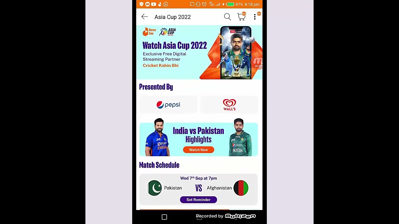 Live Cricket Stream on daraz app watch live cricket with daraz