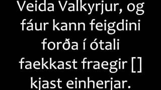 Týr - Valkyrjan lyrics