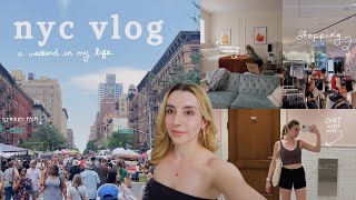 nyc vlog: weekend in my life, shopping on 5th avenue, upper west side street fair, productive day