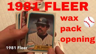 1981 Fleer baseball cards wax pack opening video