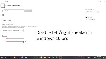 How to disable left or right speaker in laptop windows 10 pro