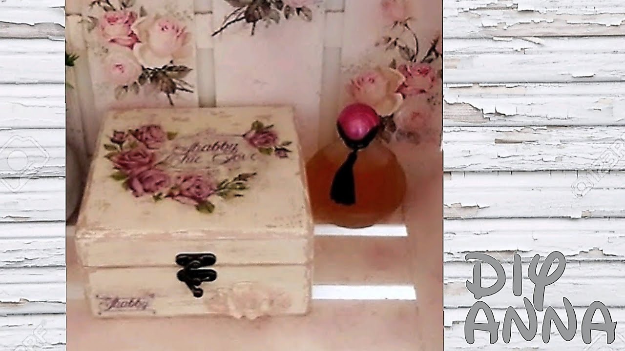 DIY античная коробка с розами - украшение