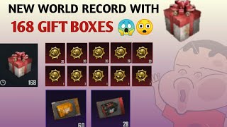 PUBG MOBILE KR  NEW WORLD RECORD   !! 168 GIFT BOXES OPENING !! 