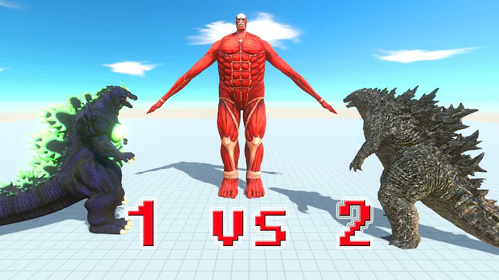 1 VS 2: COLOSSAL TITAN VS GODZILLA 2021 + SUPER GODZILLA - Animal Revolt Battle Simulator