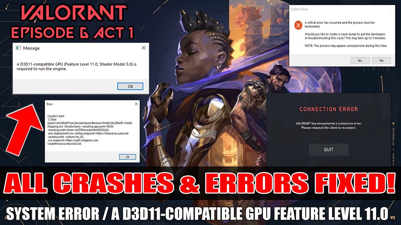 How to STOP Valorant Episode 6 Act 1 Crashing | Valorant System Error ...