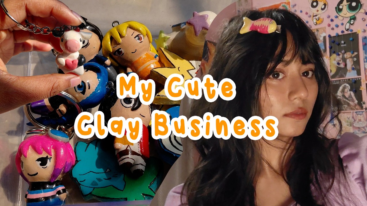 My Cute Clay Business: Air Dry Clay Process + Packaging [ Art Vlog ]
